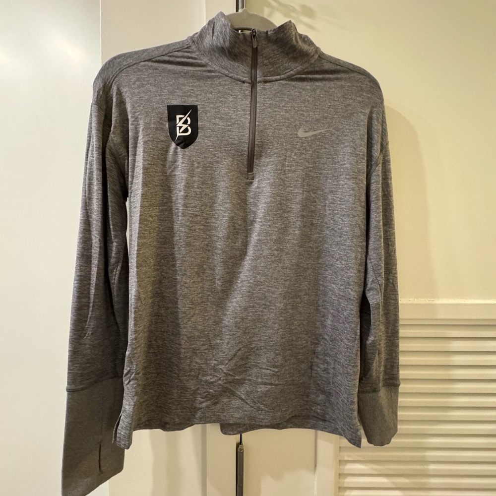 Nike Bowerman Track Club Heather Gray Quarter-Zip Pullover